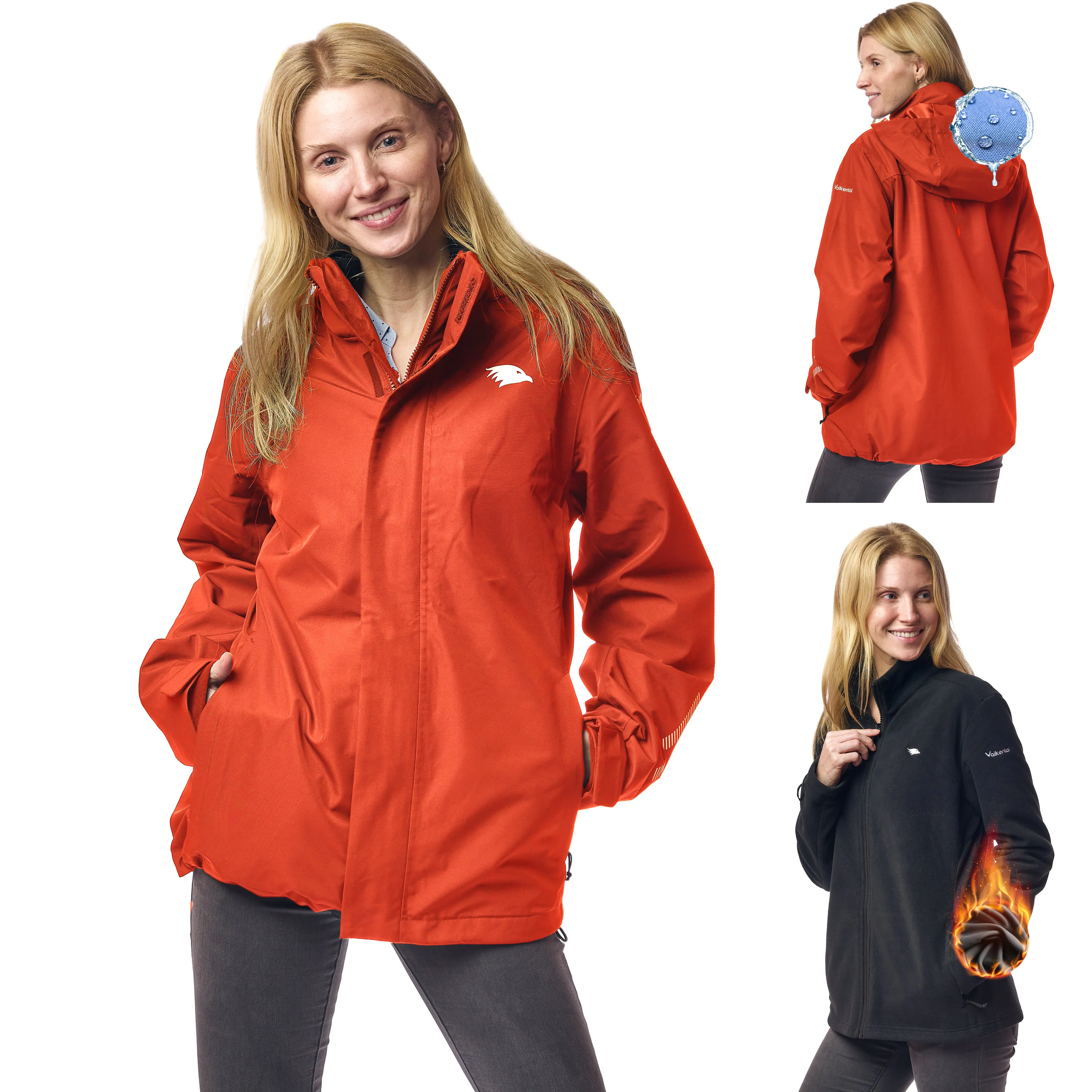 3in1 Smart Jacket - Wasserdichte Jacke mit Fleece Zipp-In - Damen