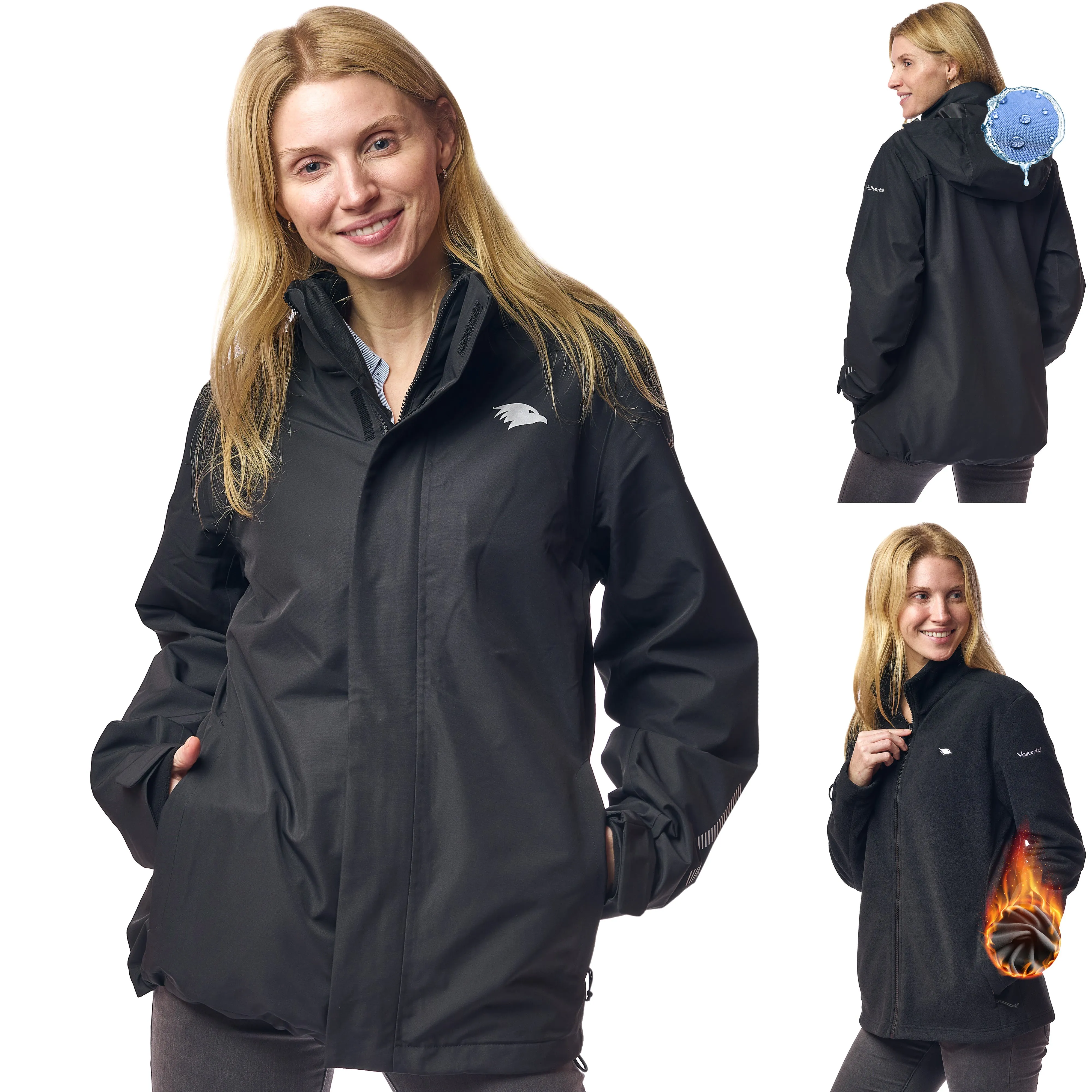 3in1 Smart Jacket - Wasserdichte Jacke mit Fleece Zipp-In - Damen