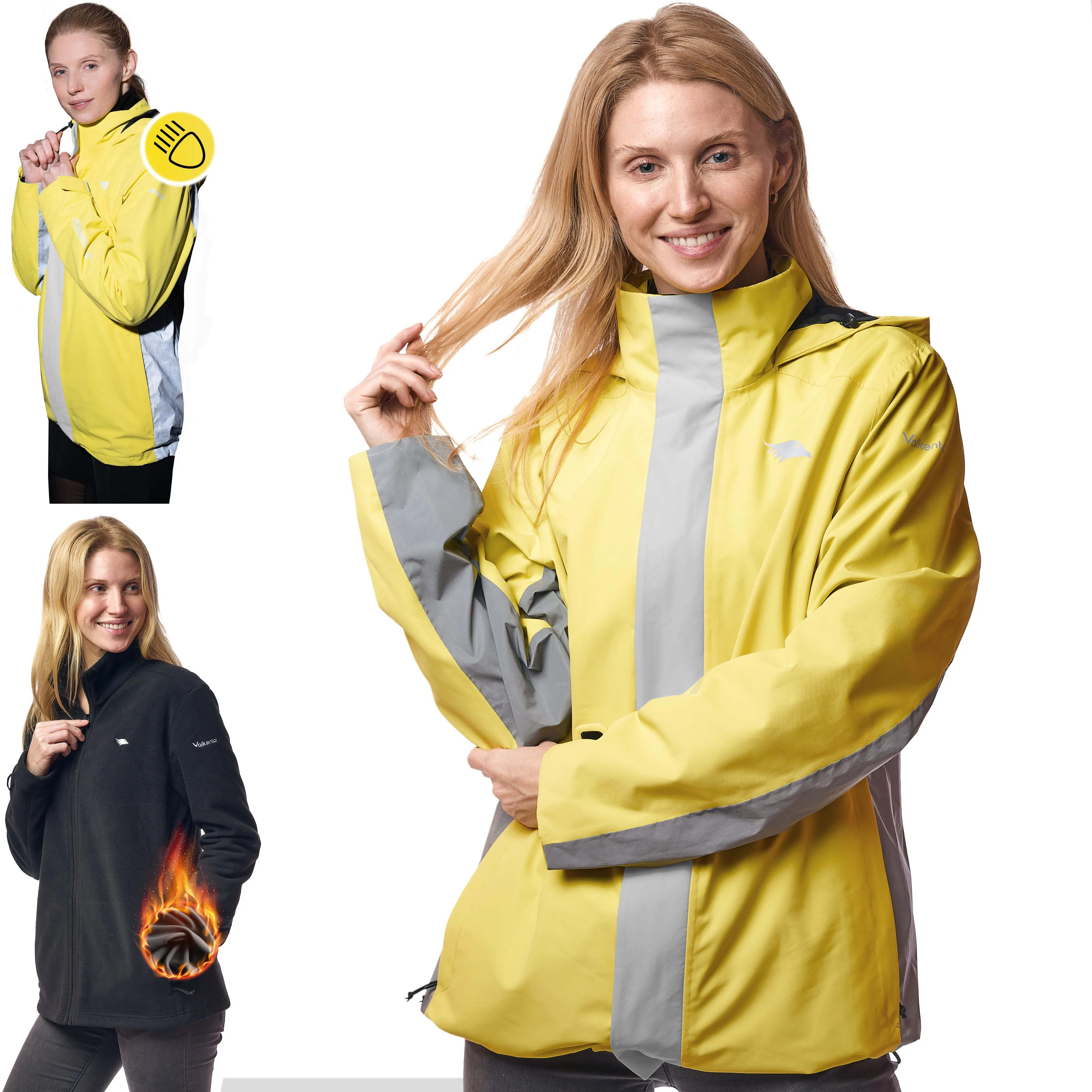 3in1 Smart Jacket - Wasserdichte Jacke mit Fleece Zipp-In - Damen