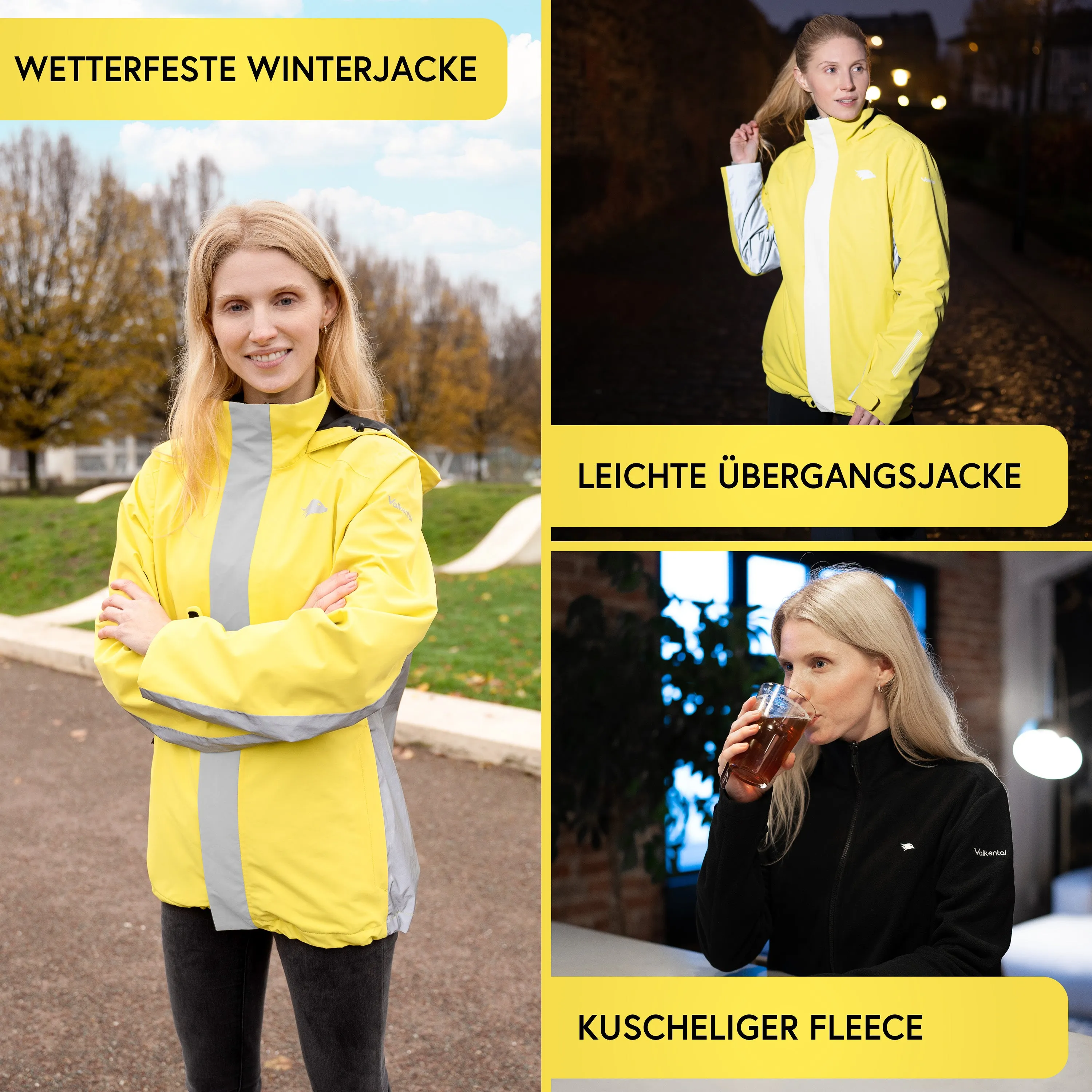 3in1 Smart Jacket - Wasserdichte Jacke mit Fleece Zipp-In - Damen