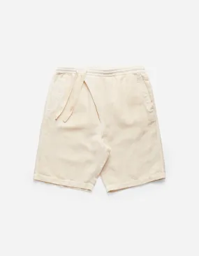 5007 Hemp Asym Loose Track Shorts Ecru