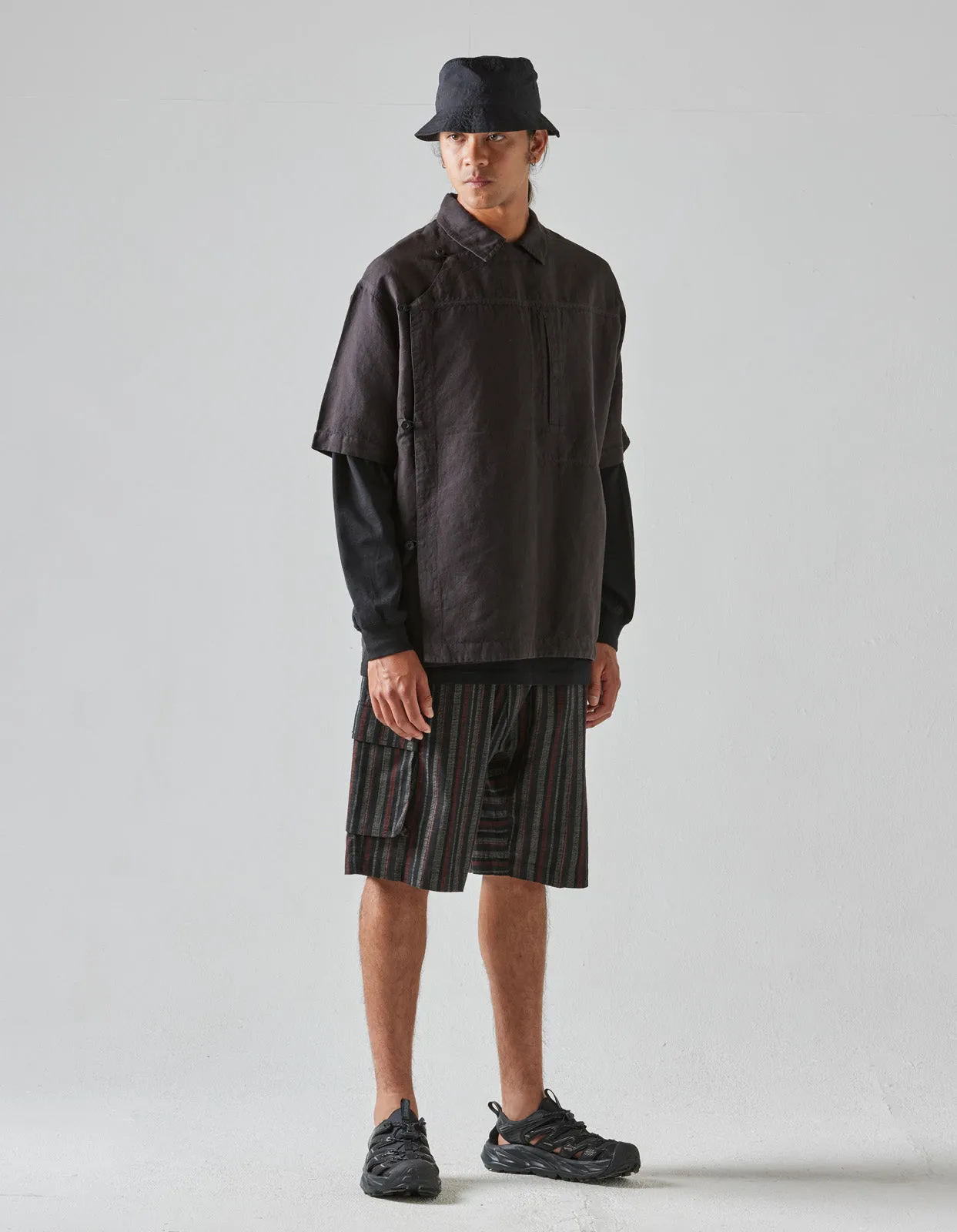 5117 Wagara Low Cargo Track Shorts Black