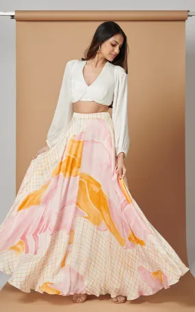 Abstract Printed Skirt Set