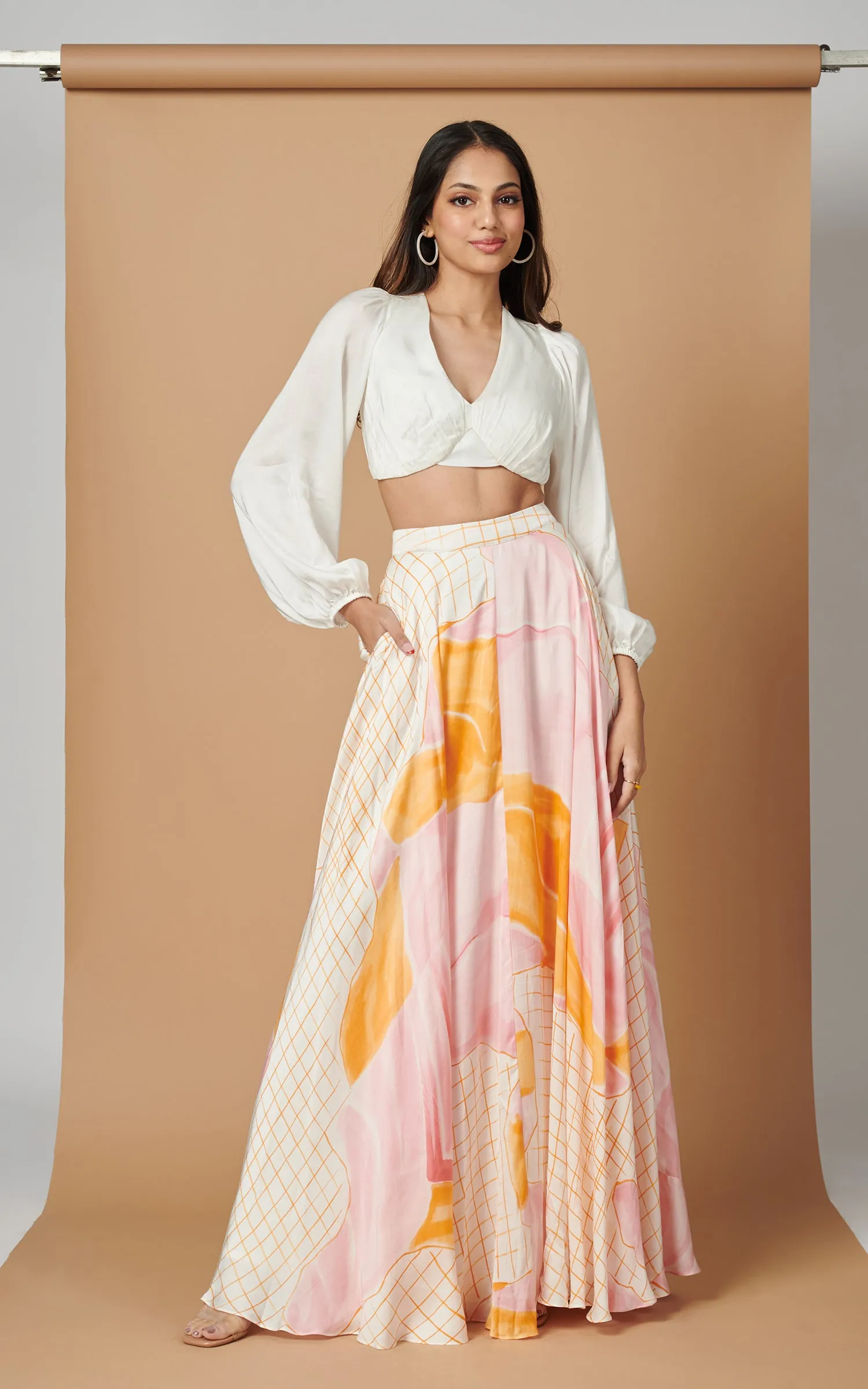 Abstract Printed Skirt Set