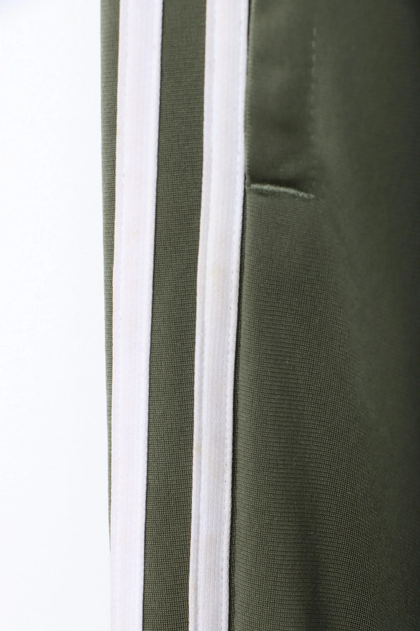 ADIDAS Green Khaki Stripe Track Pant (L)