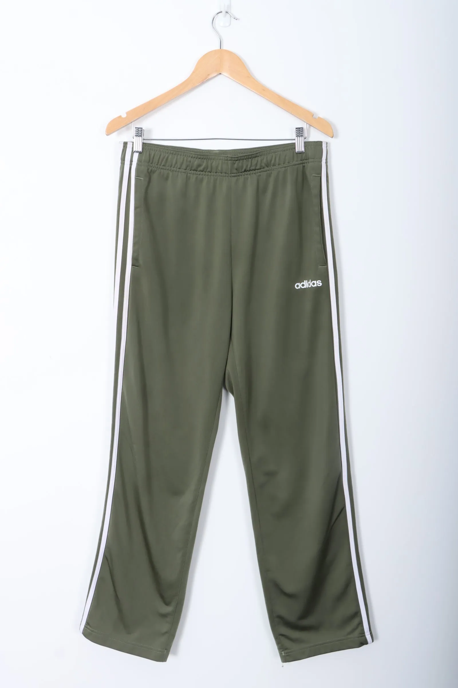 ADIDAS Green Khaki Stripe Track Pant (L)