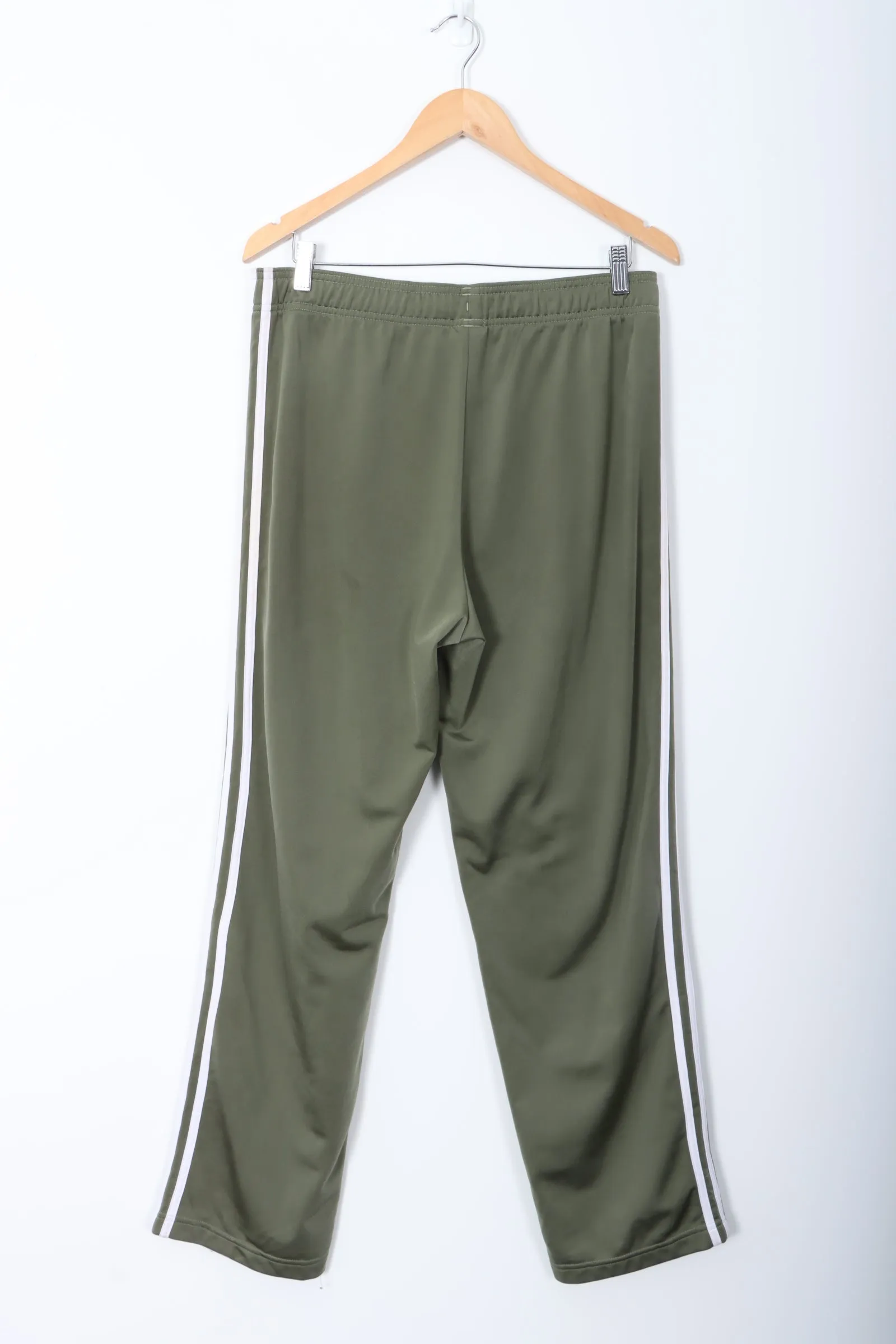 ADIDAS Green Khaki Stripe Track Pant (L)