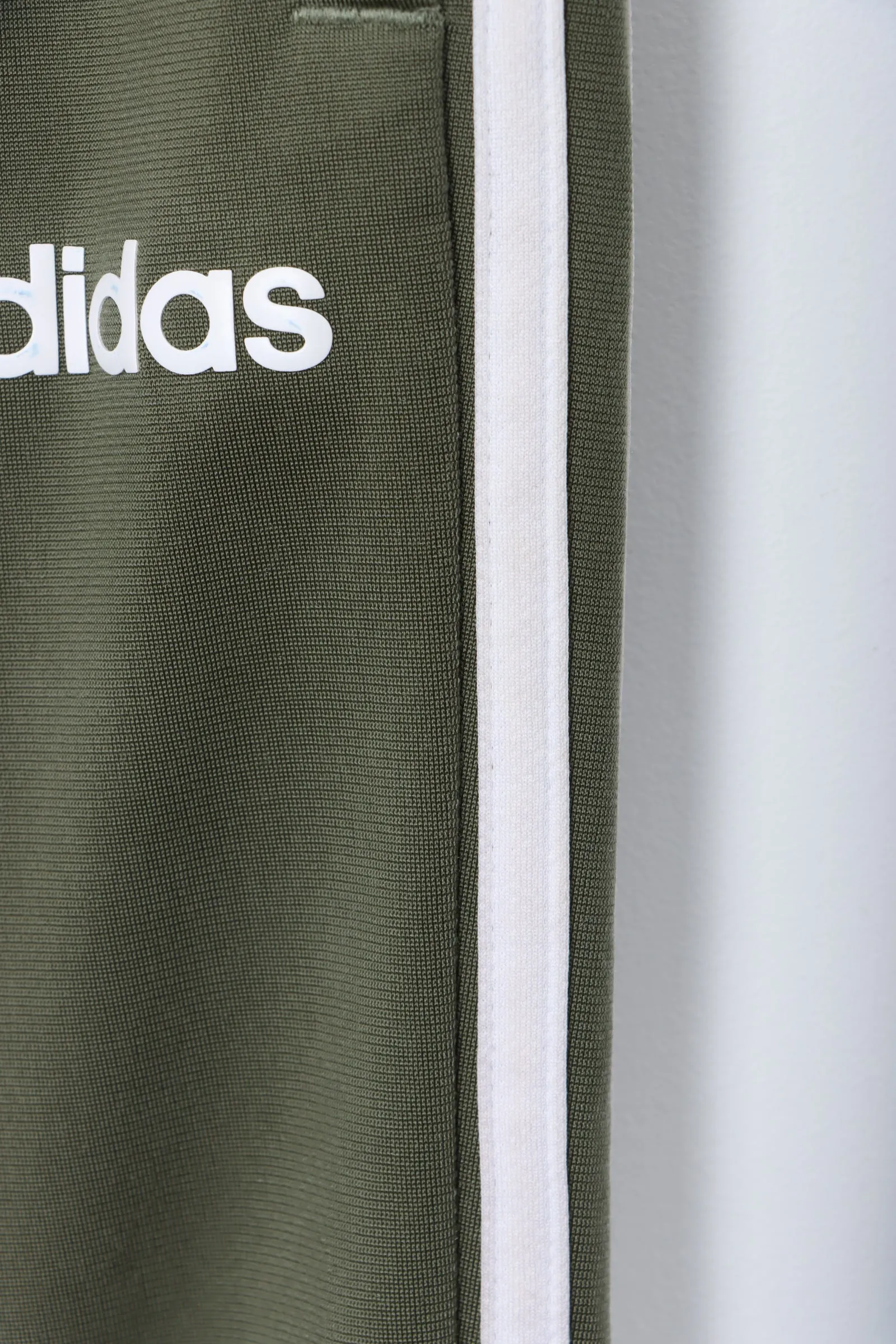 ADIDAS Green Khaki Stripe Track Pant (L)