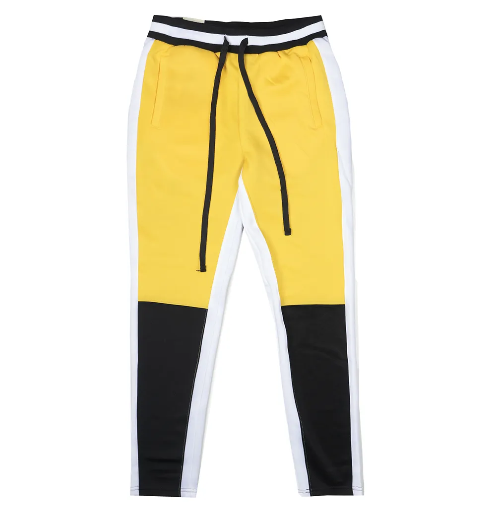 AMERICAN BAZI TRACK PANTS YELLOW/WHT - RJJ-7003