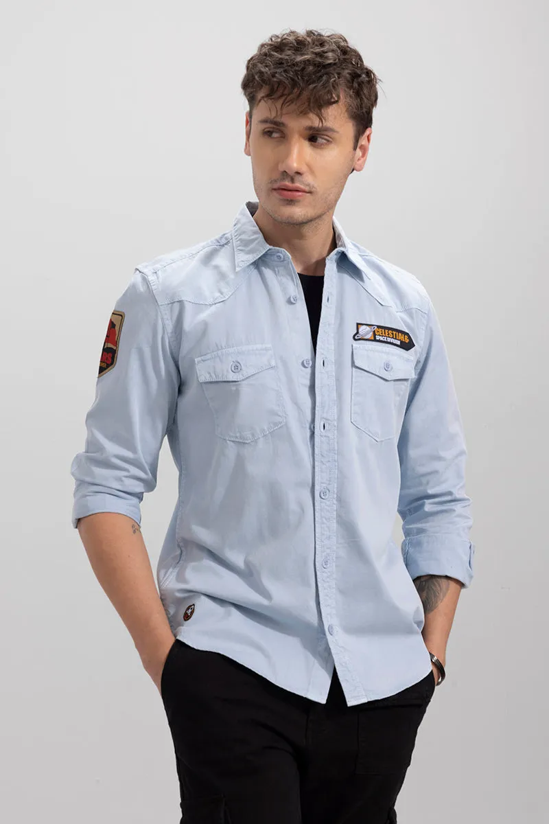 Aplique Cargo Sky Blue Shirt