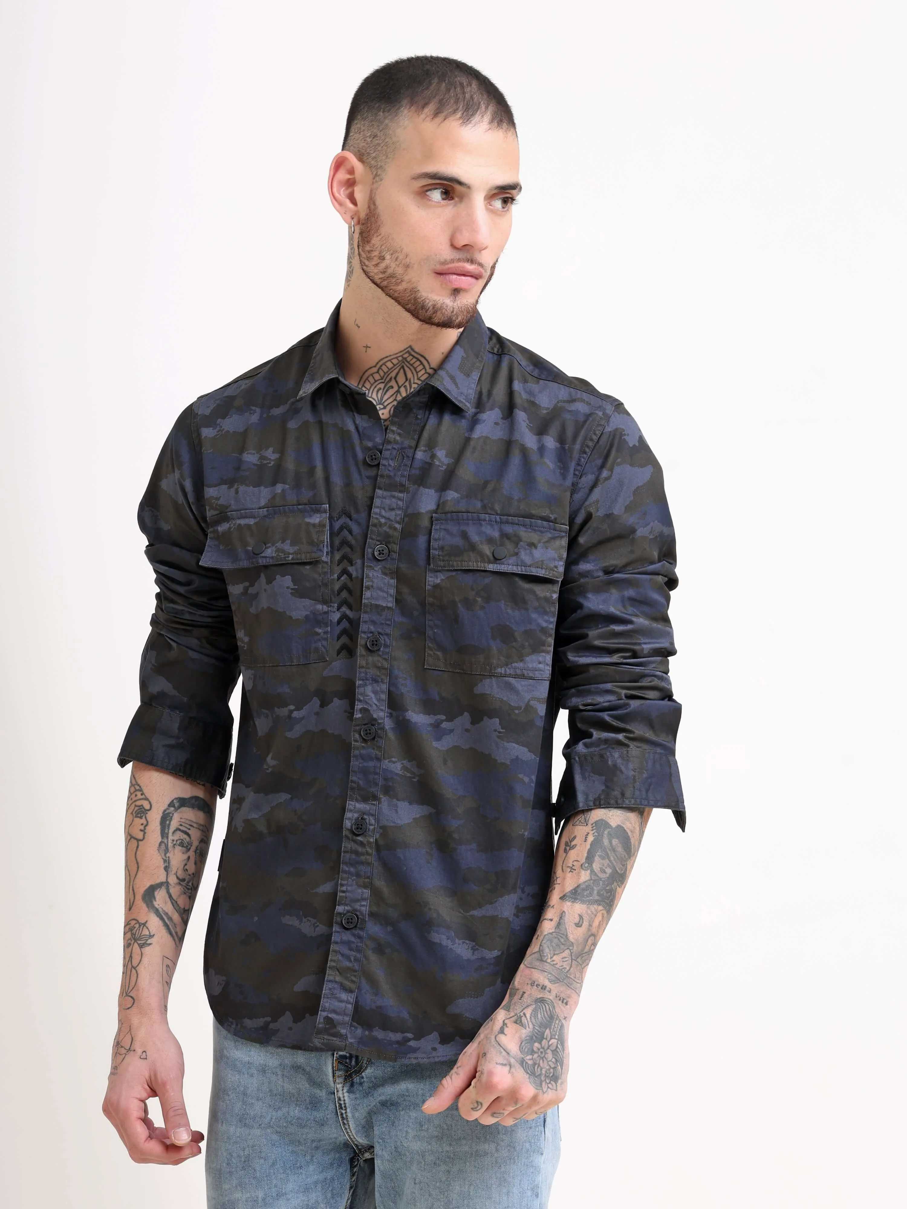 Army Navy Camo Cargo Shirt