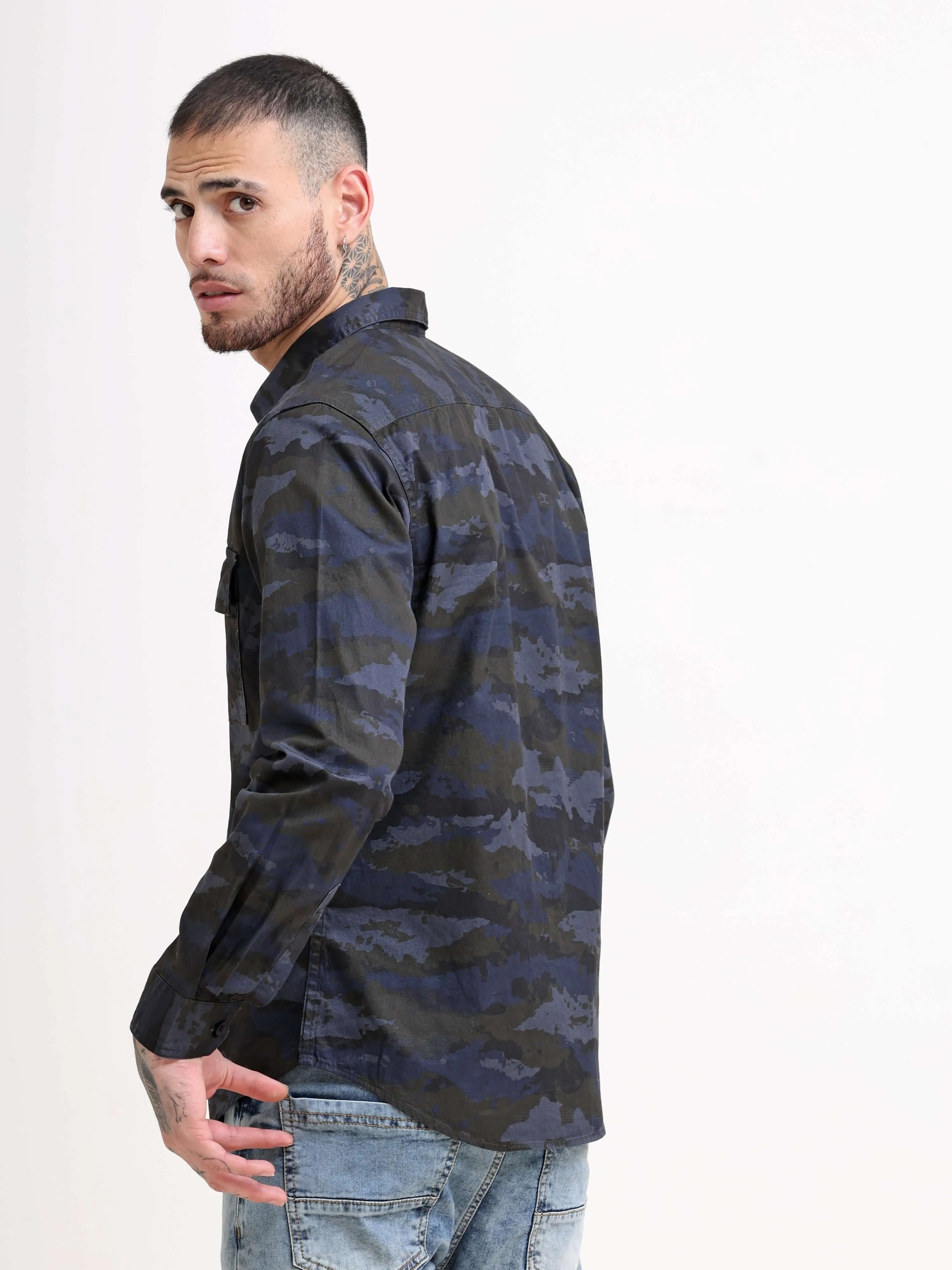 Army Navy Camo Cargo Shirt