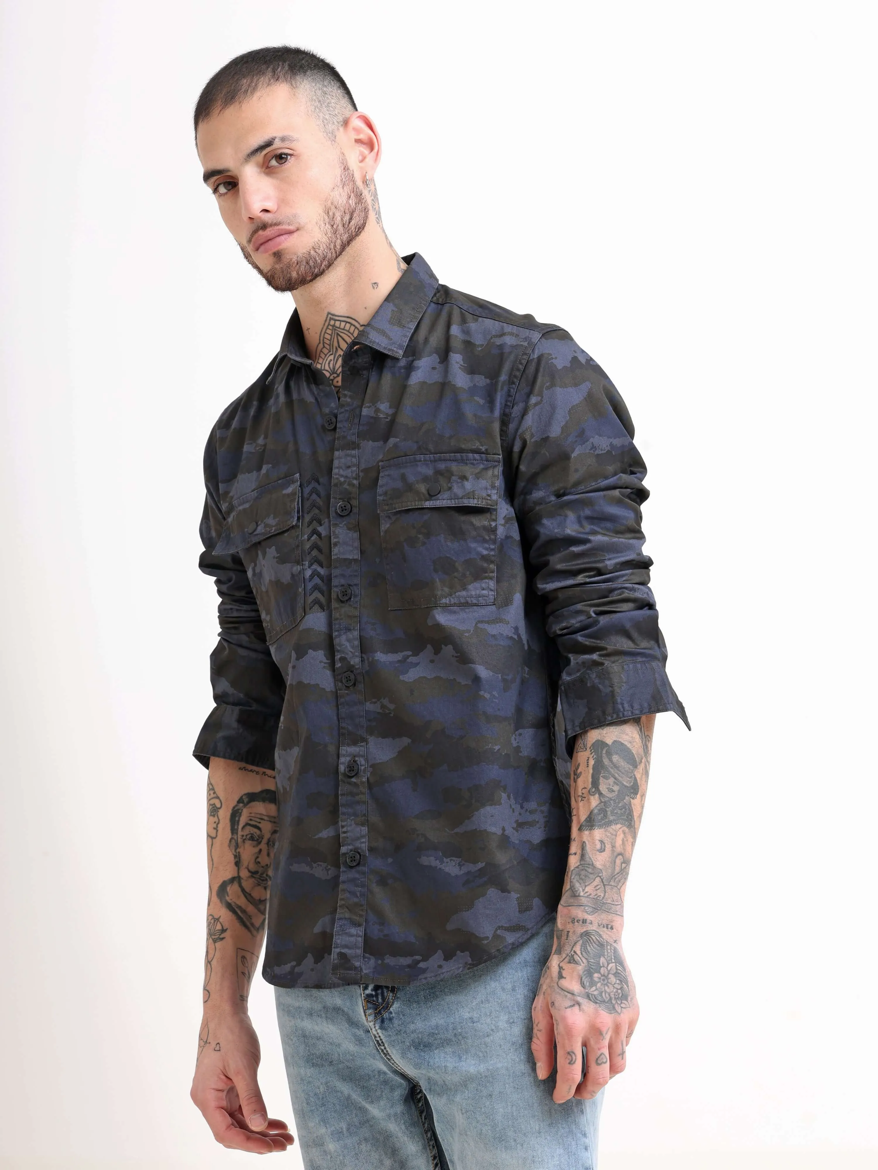 Army Navy Camo Cargo Shirt