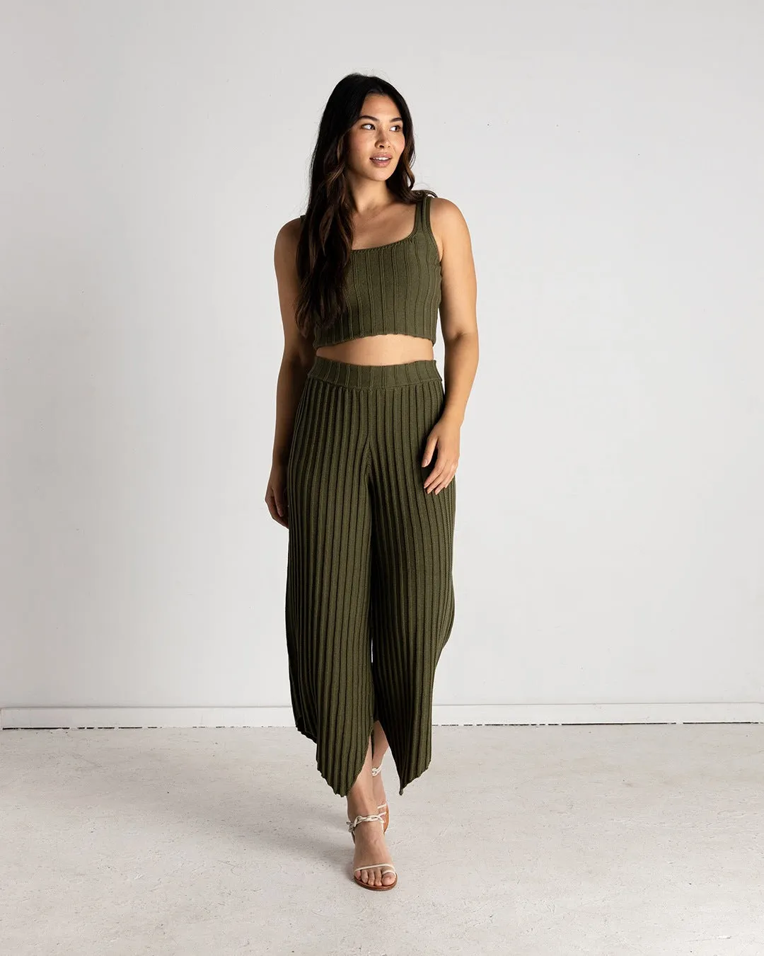 Asymmetrical Knit Pants | XS-3X