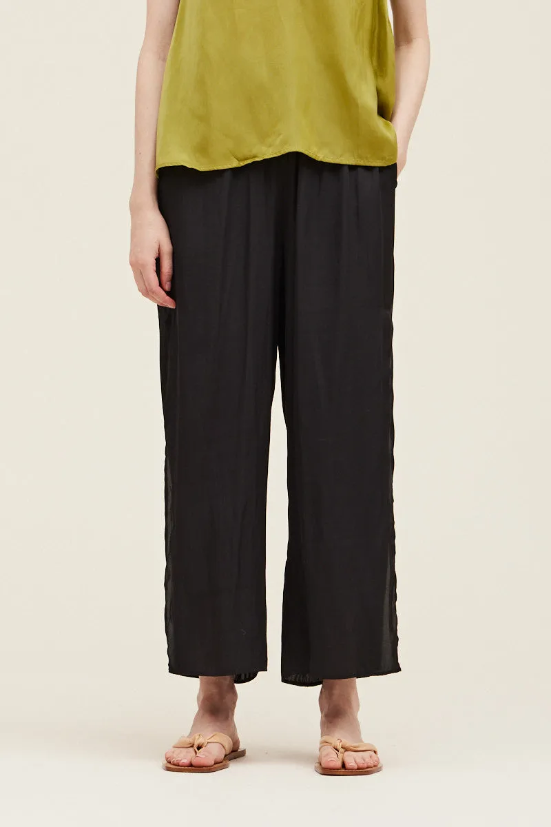 Avery Side Slit Satin Pants