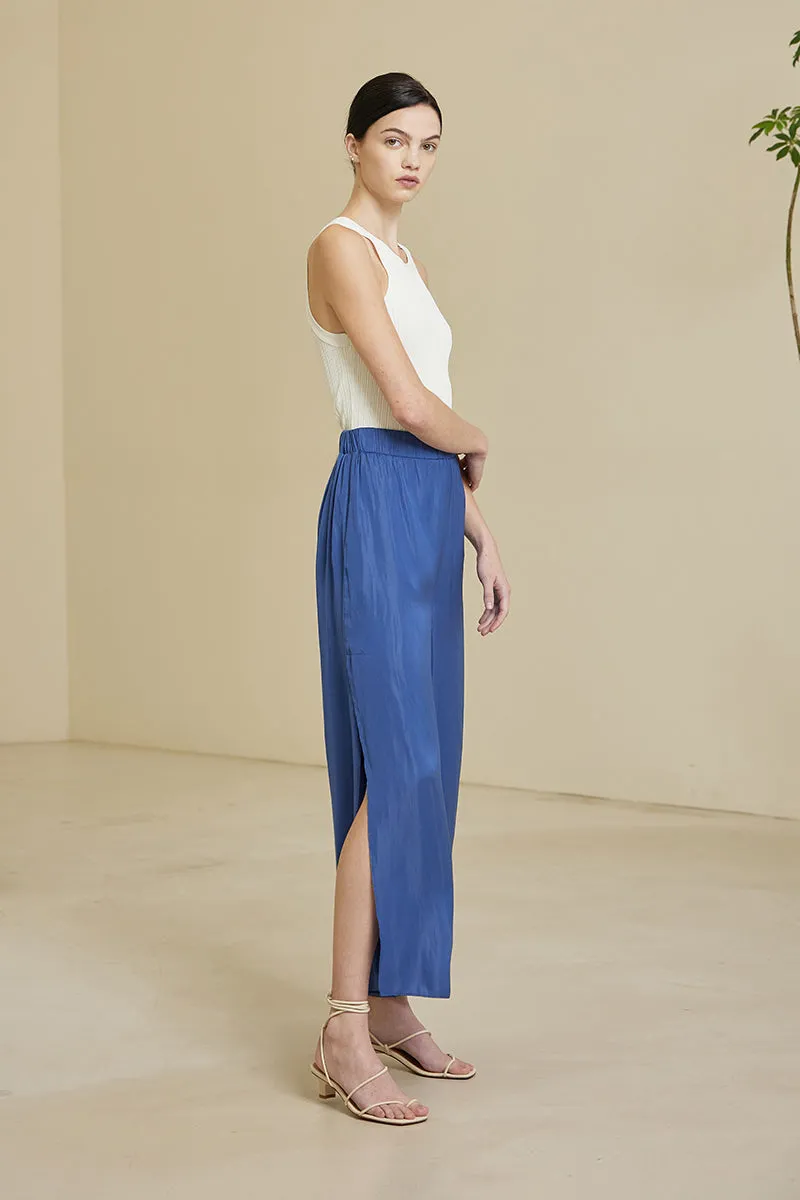 Avery Side Slit Satin Pants