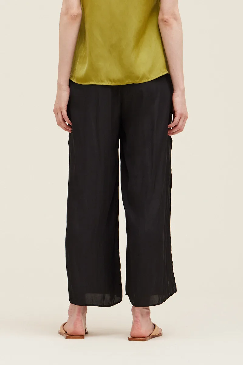 Avery Side Slit Satin Pants