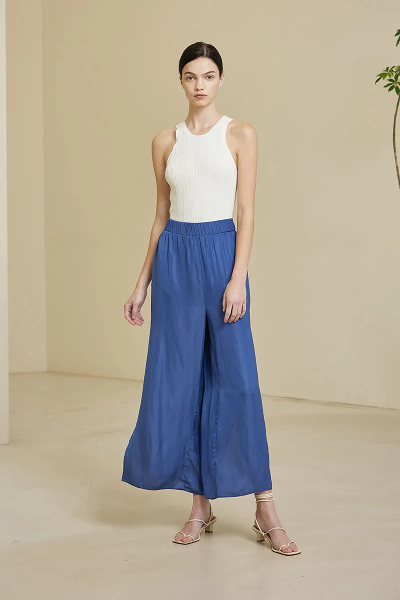 Avery Side Slit Satin Pants