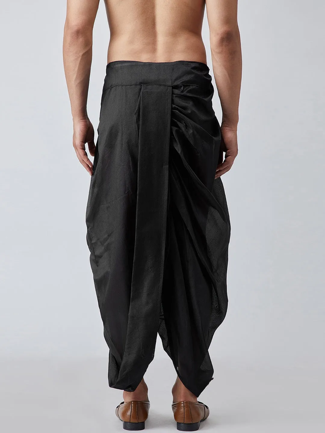 Black Embroidered Dhoti Pants