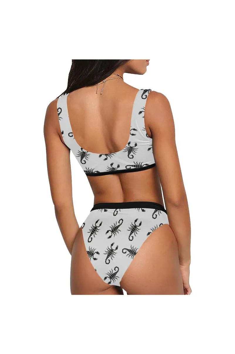 Black Scorpion Sport Top & High-Waisted Bikini Swimsuit