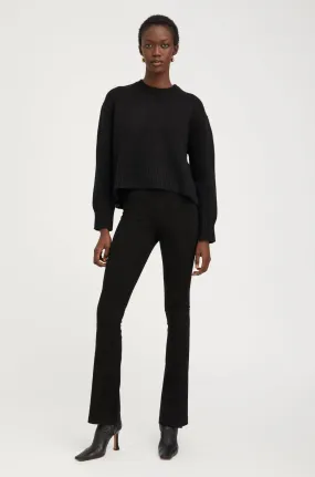 Black Suede Micro Flare Pants