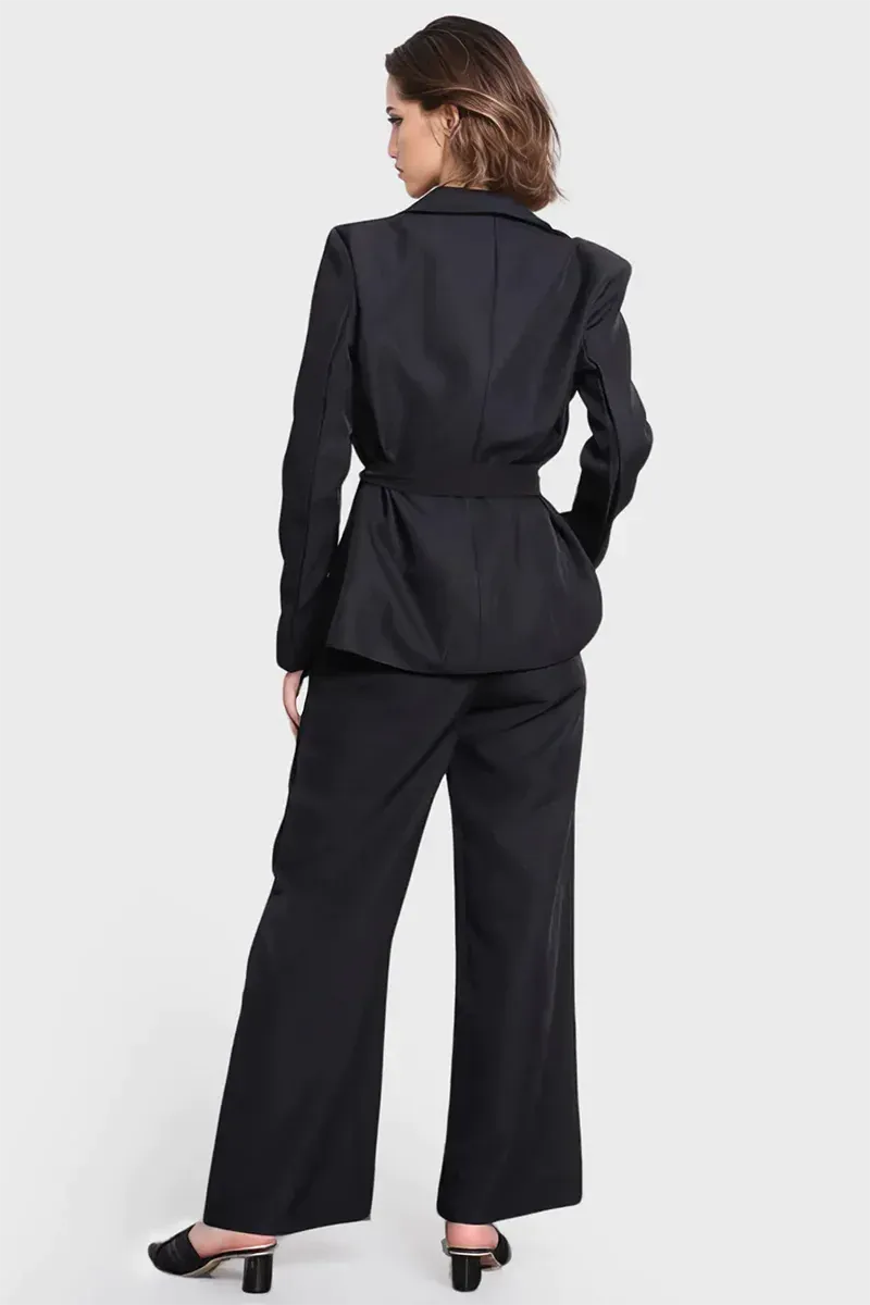 Black Tie Pants Blazer Set