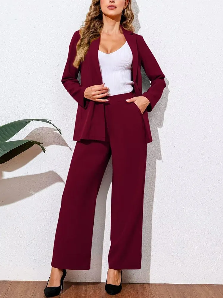 Blazer Wide Leg Pants Set