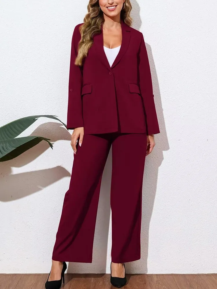 Blazer Wide Leg Pants Set