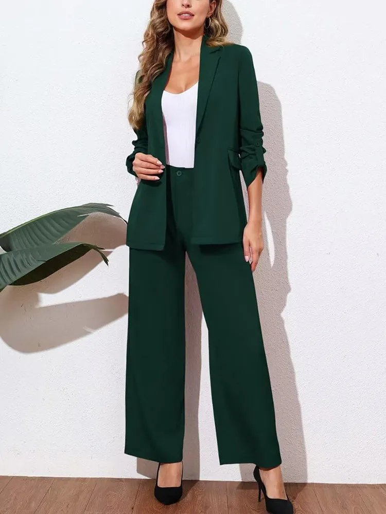 Blazer Wide Leg Pants Set