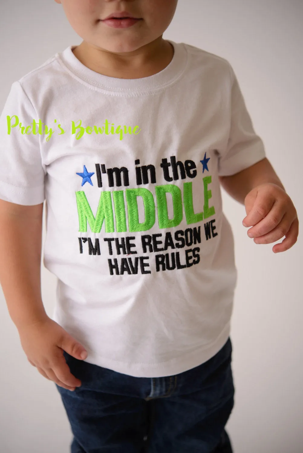 Boy's I'm in the middle I'm the reason we have rules T shirt, Big Brother Shirt -- Boys funny t shirt -- Brother Shirt --  Unisex shirt