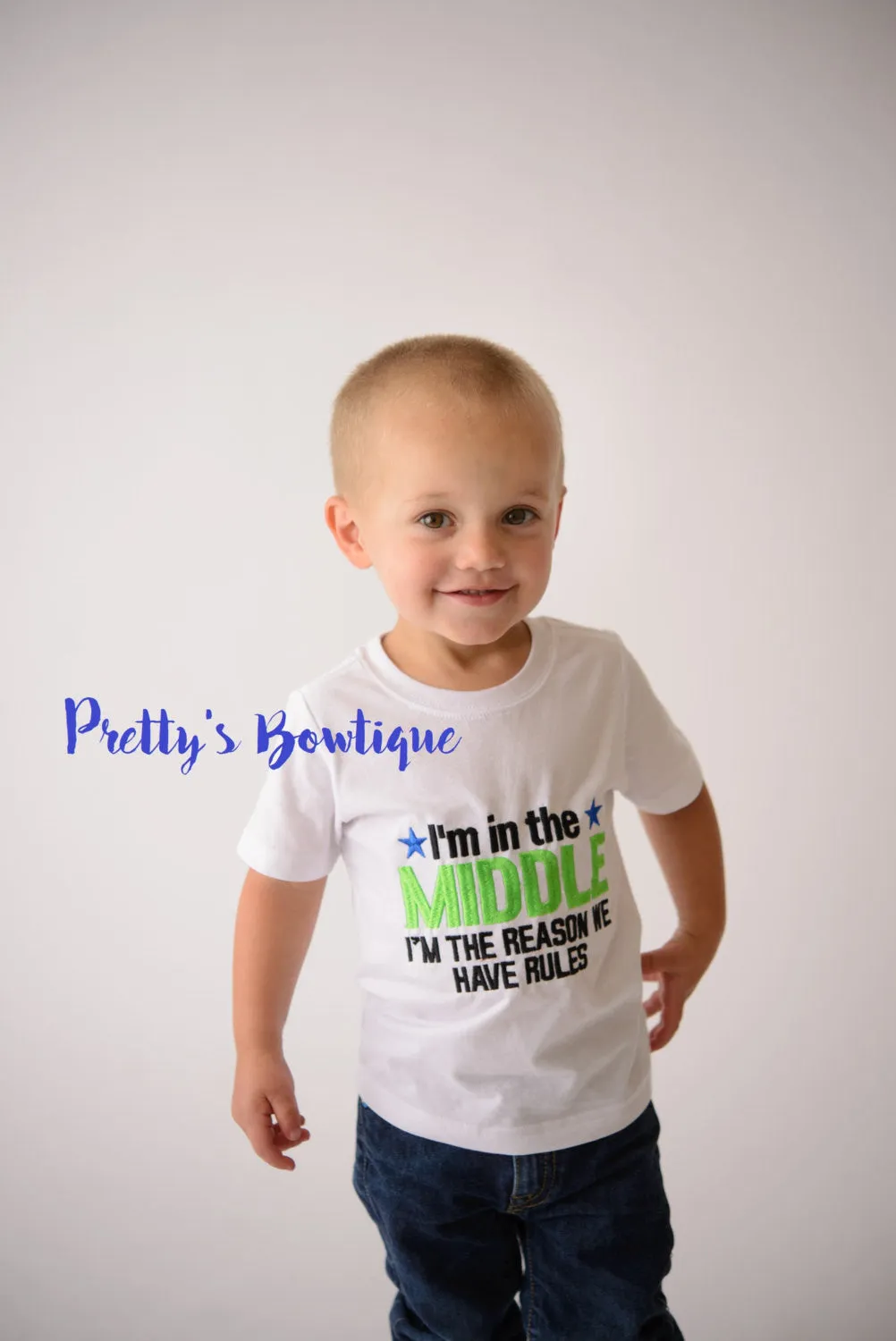 Boy's I'm in the middle I'm the reason we have rules T shirt, Big Brother Shirt -- Boys funny t shirt -- Brother Shirt --  Unisex shirt