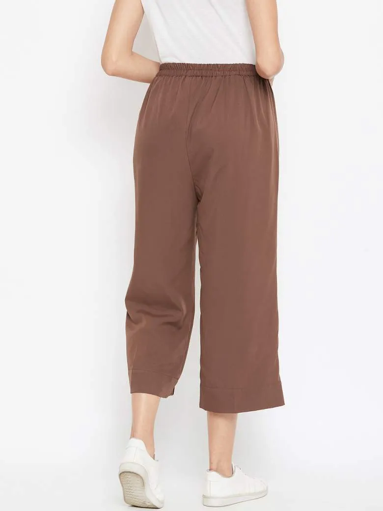 Brown Crepe Pants