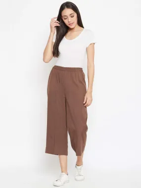 Brown Crepe Pants