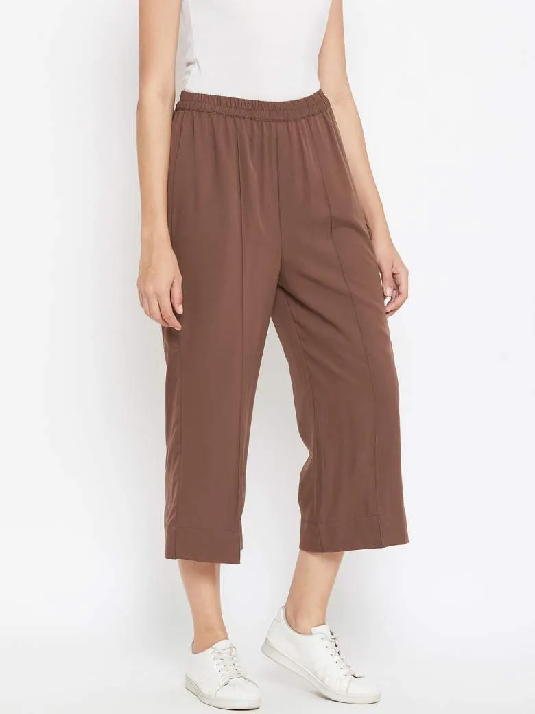 Brown Crepe Pants