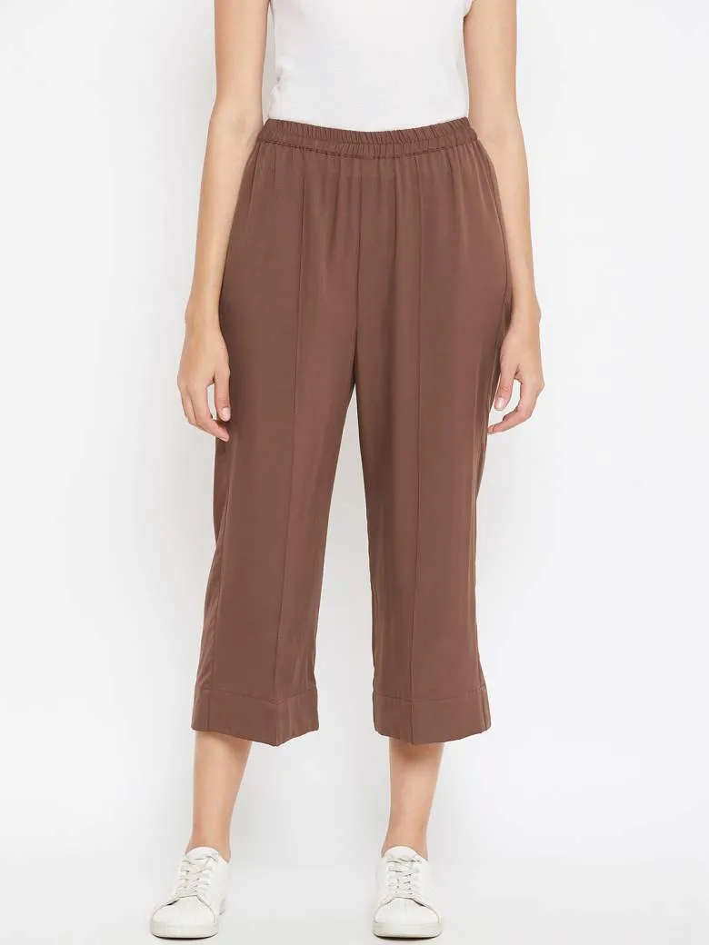 Brown Crepe Pants