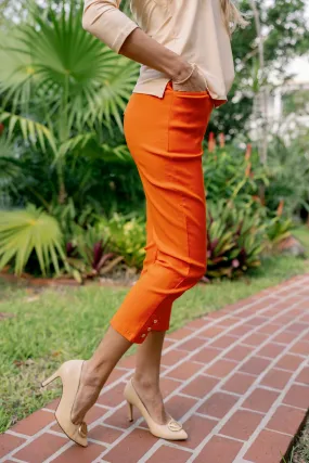 Capri Pants Solid Orange