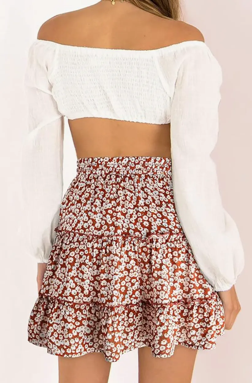 Cassidy Floral Skirt | Orange