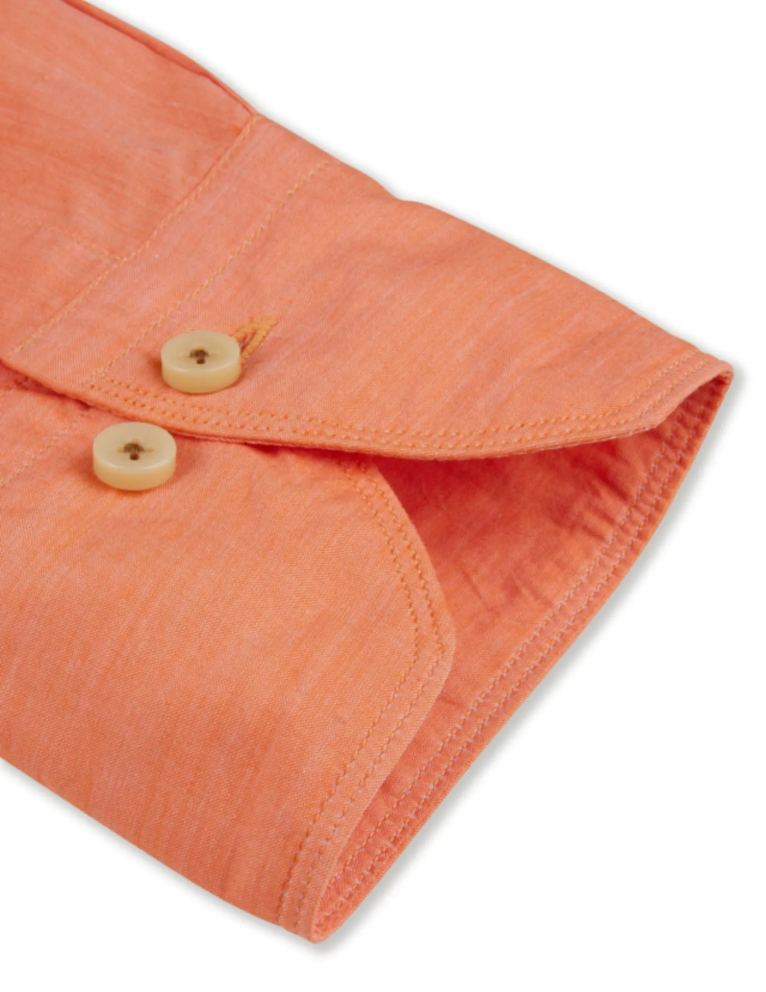 Casual Orange Poplin Shirt | Fitted Body