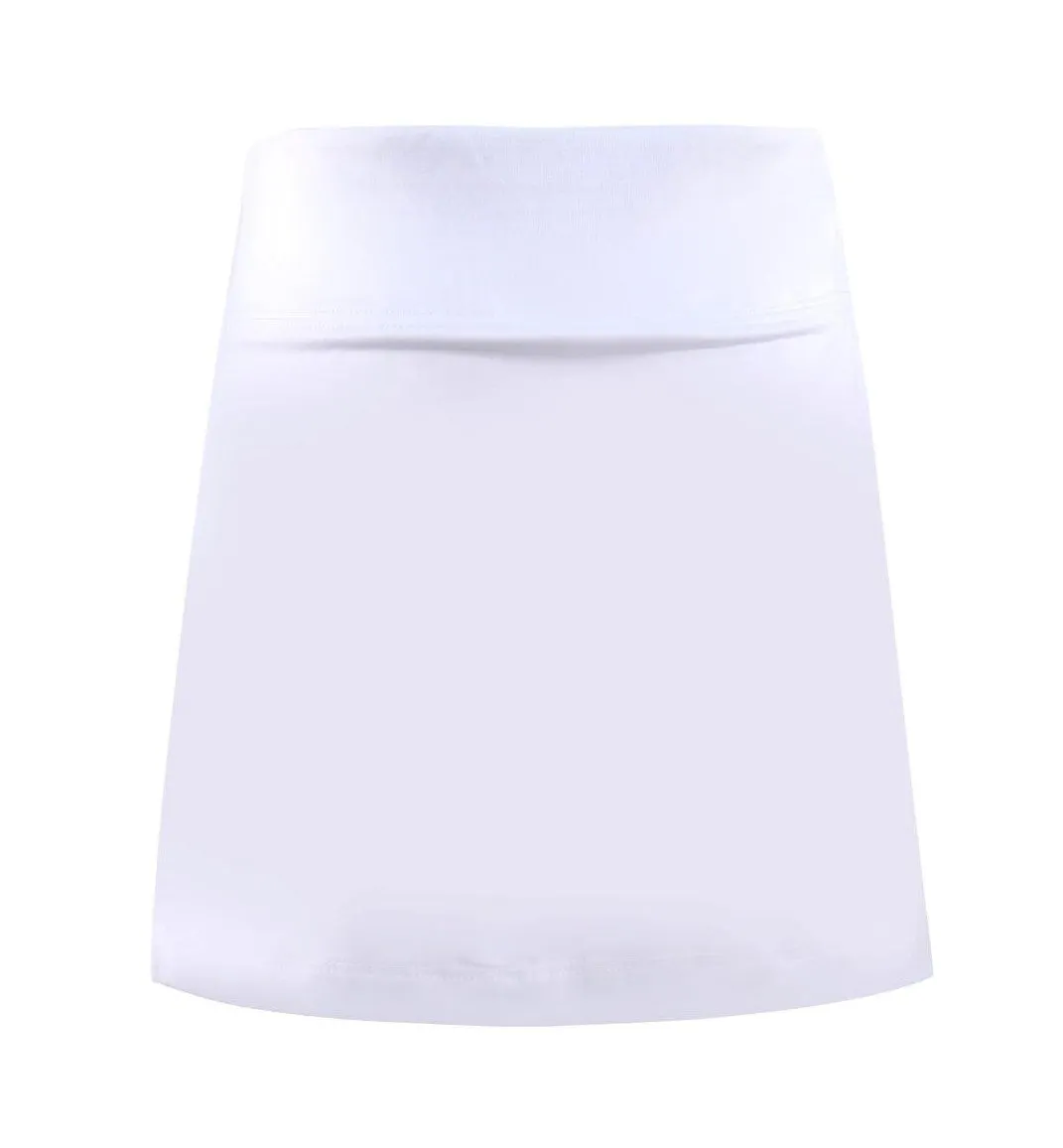 Chamonix White Semi Pleat Skirt