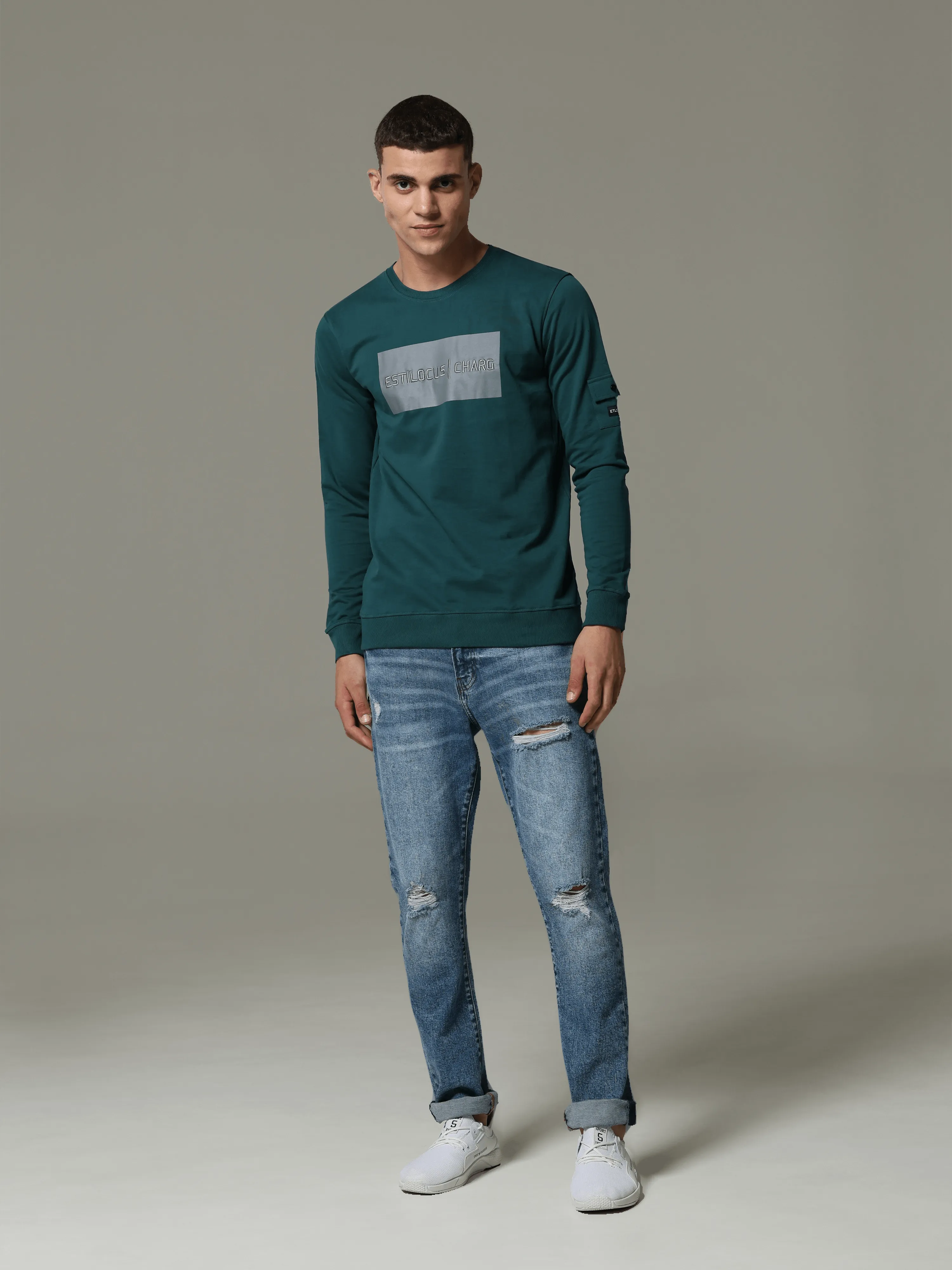 Charg Cargo Teal Sweat Shirt