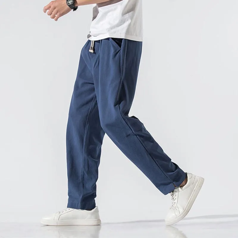 Cotton Linen Straight Casual Pants