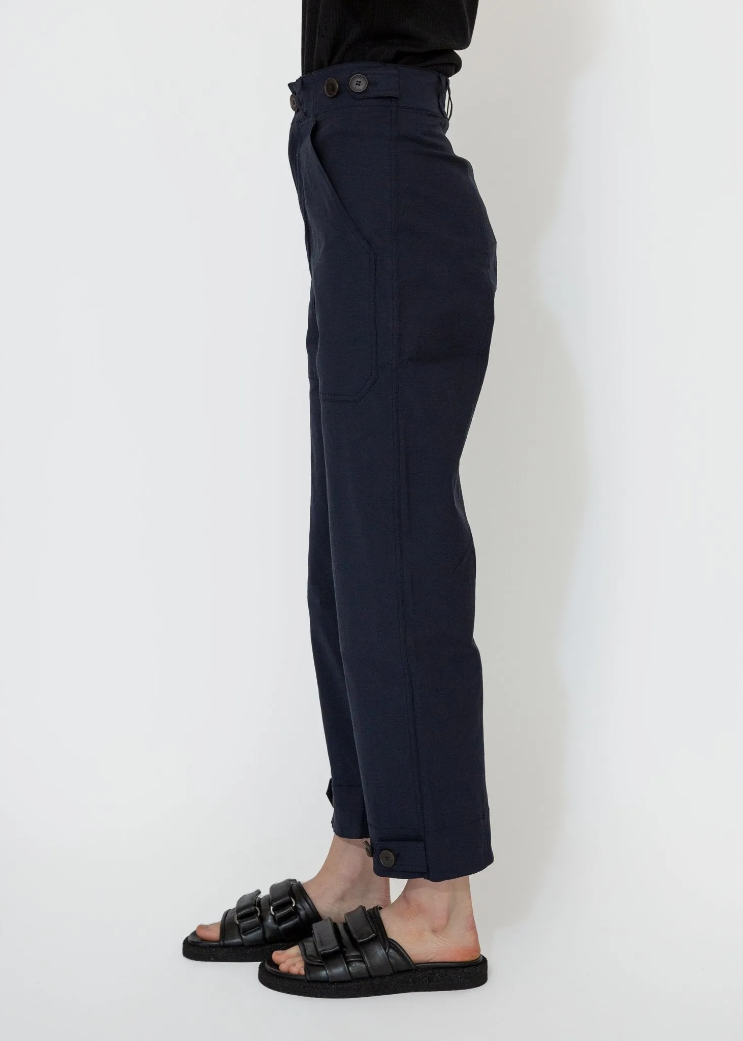 Cropped Workwear Pants in Navy