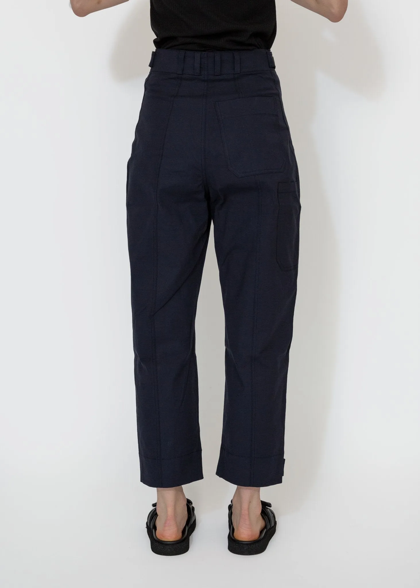 Cropped Workwear Pants in Navy