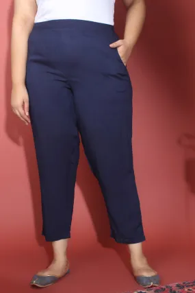 Deep Blue Straight Fit Pants