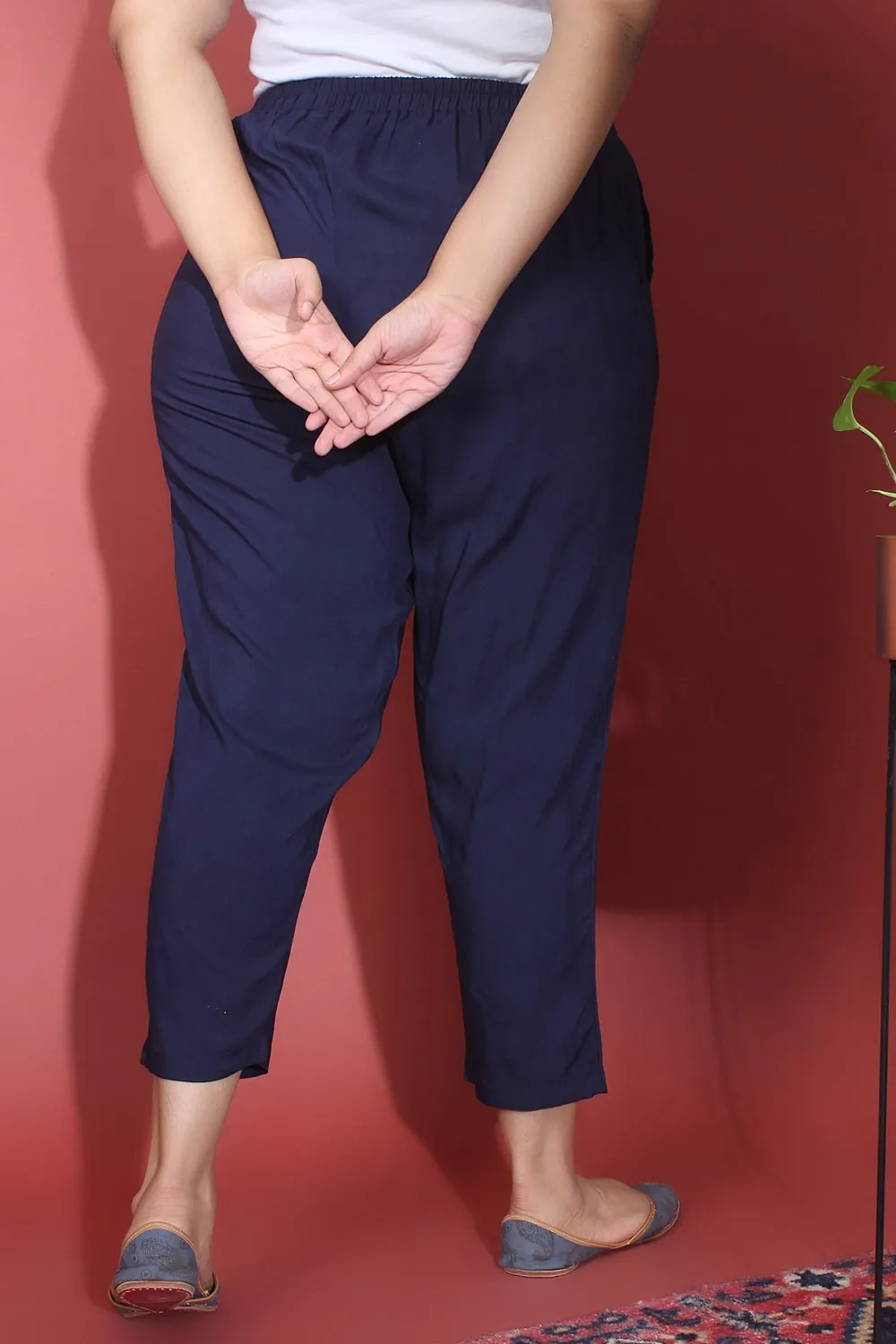 Deep Blue Straight Fit Pants