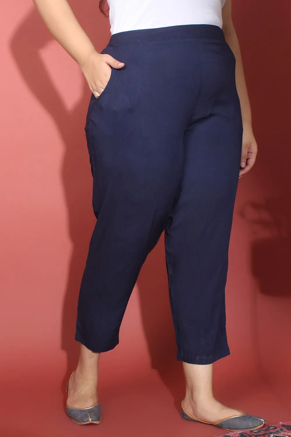 Deep Blue Straight Fit Pants