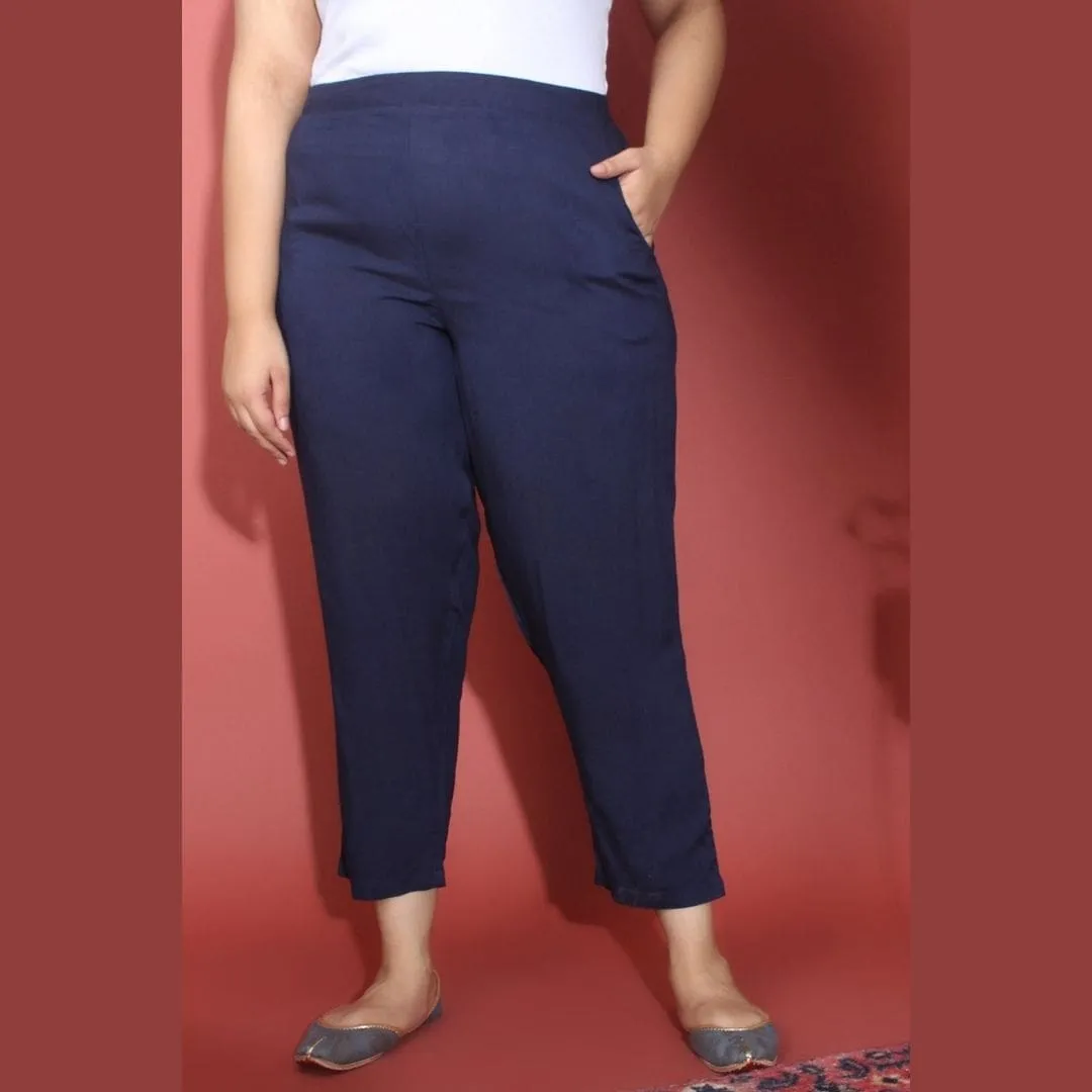 Deep Blue Straight Fit Pants