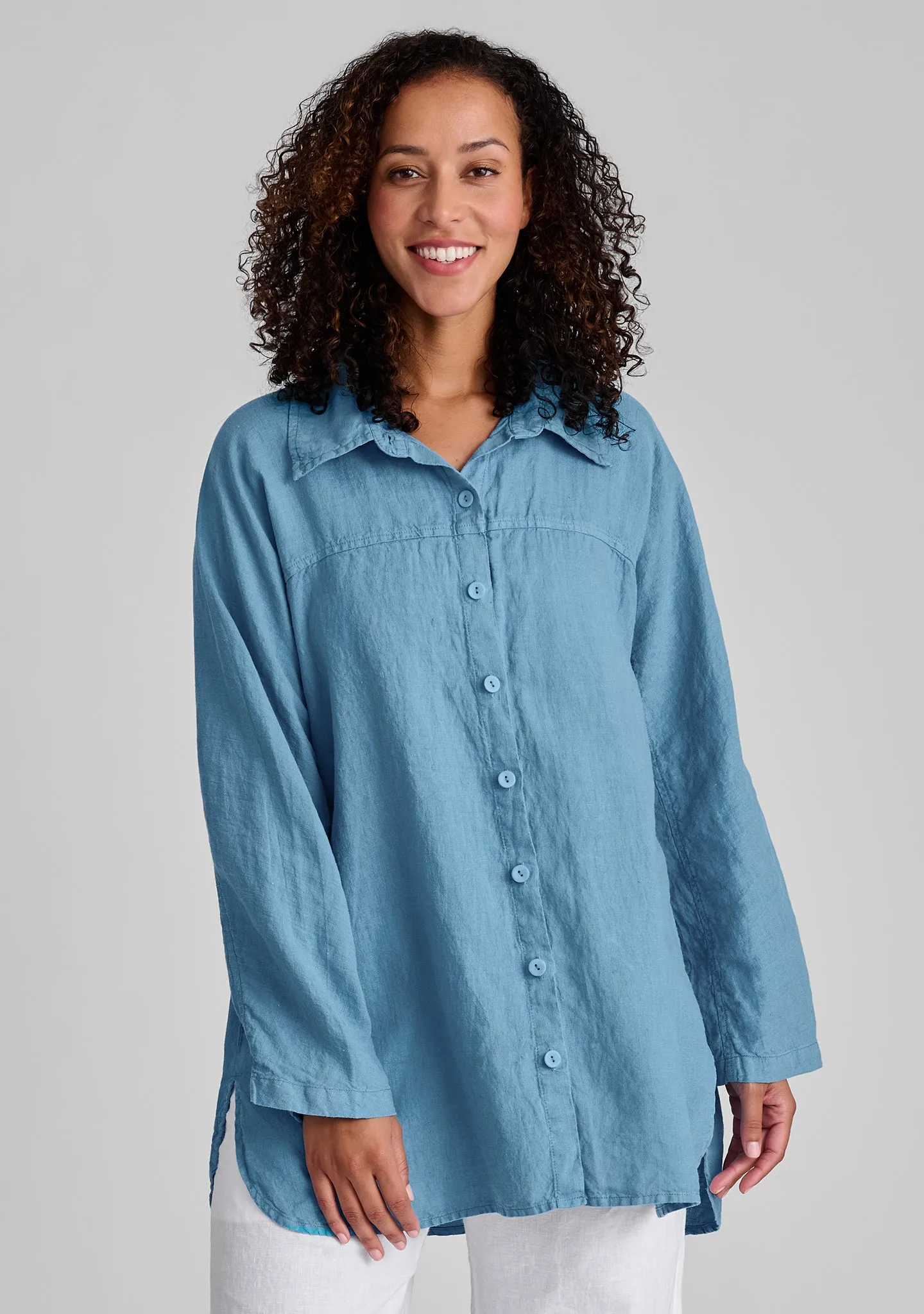 Dramatic Shirt - Linen Button Down Shirt