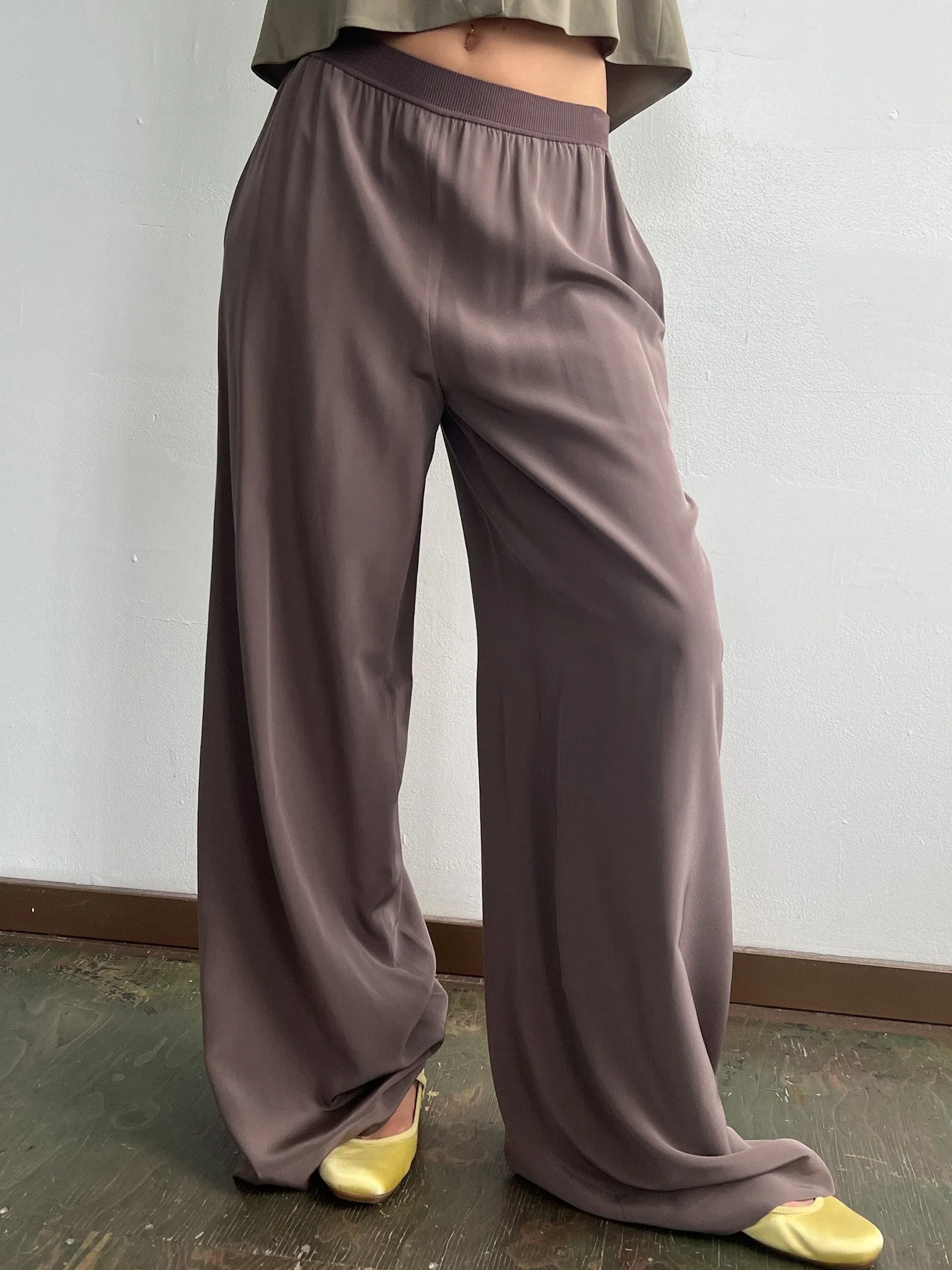 Dusty Lavender Silk Pants (M)