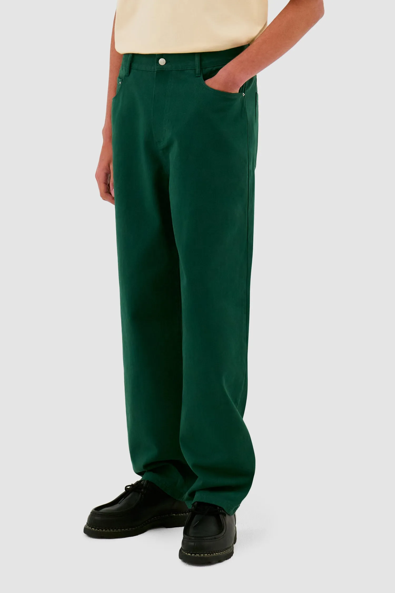 Embroidery Pocket Pants - Green